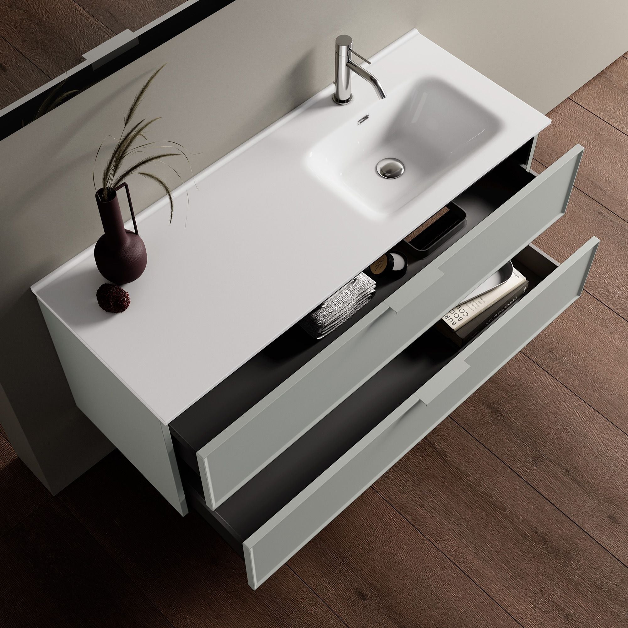 Composizione vasca DX 4 pezzi ATLAS | Grigio