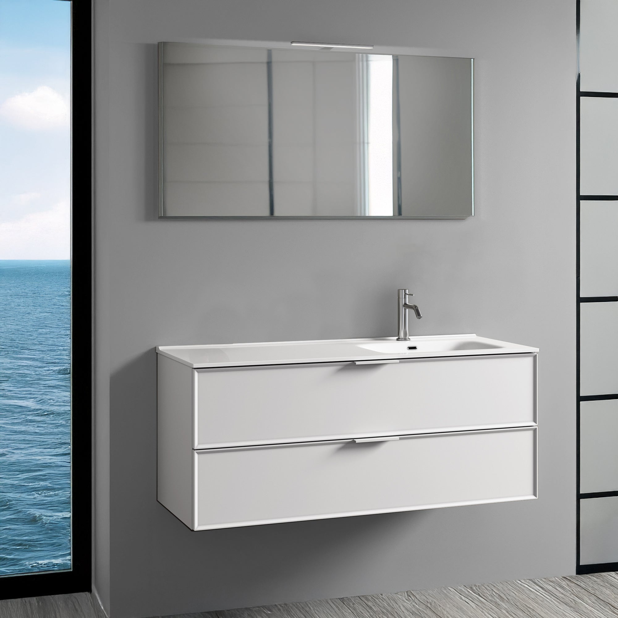 Composizione vasca DX 4 pezzi ATLAS-41 | Bianco opaco
