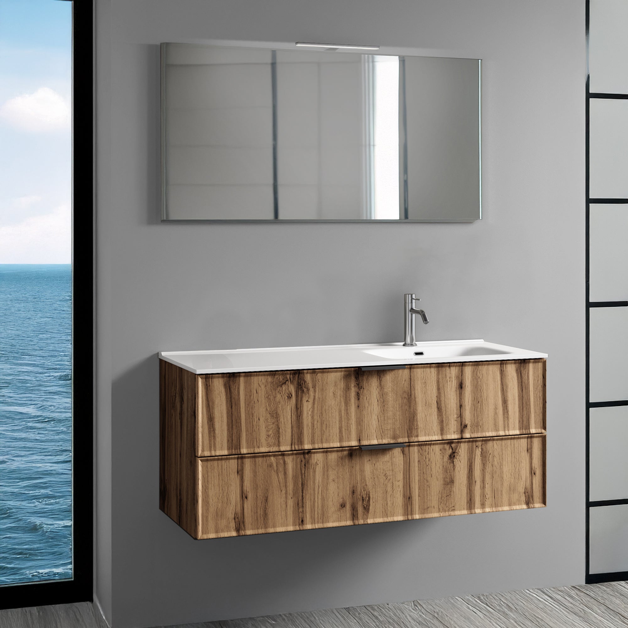 Composizione vasca DX 4 pezzi ATLAS-41 | Quercia