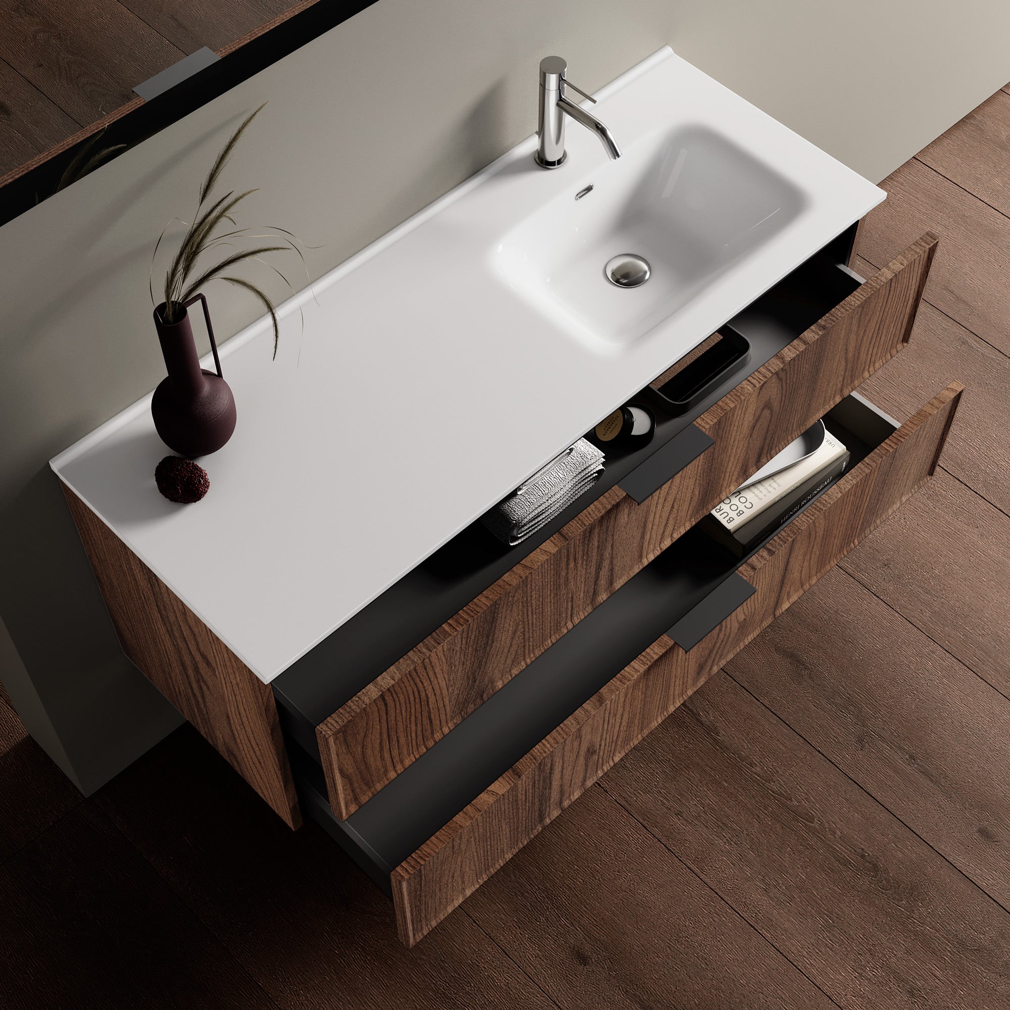 Composizione vasca DX 4 pezzi ATLAS-41 | Rovere rio