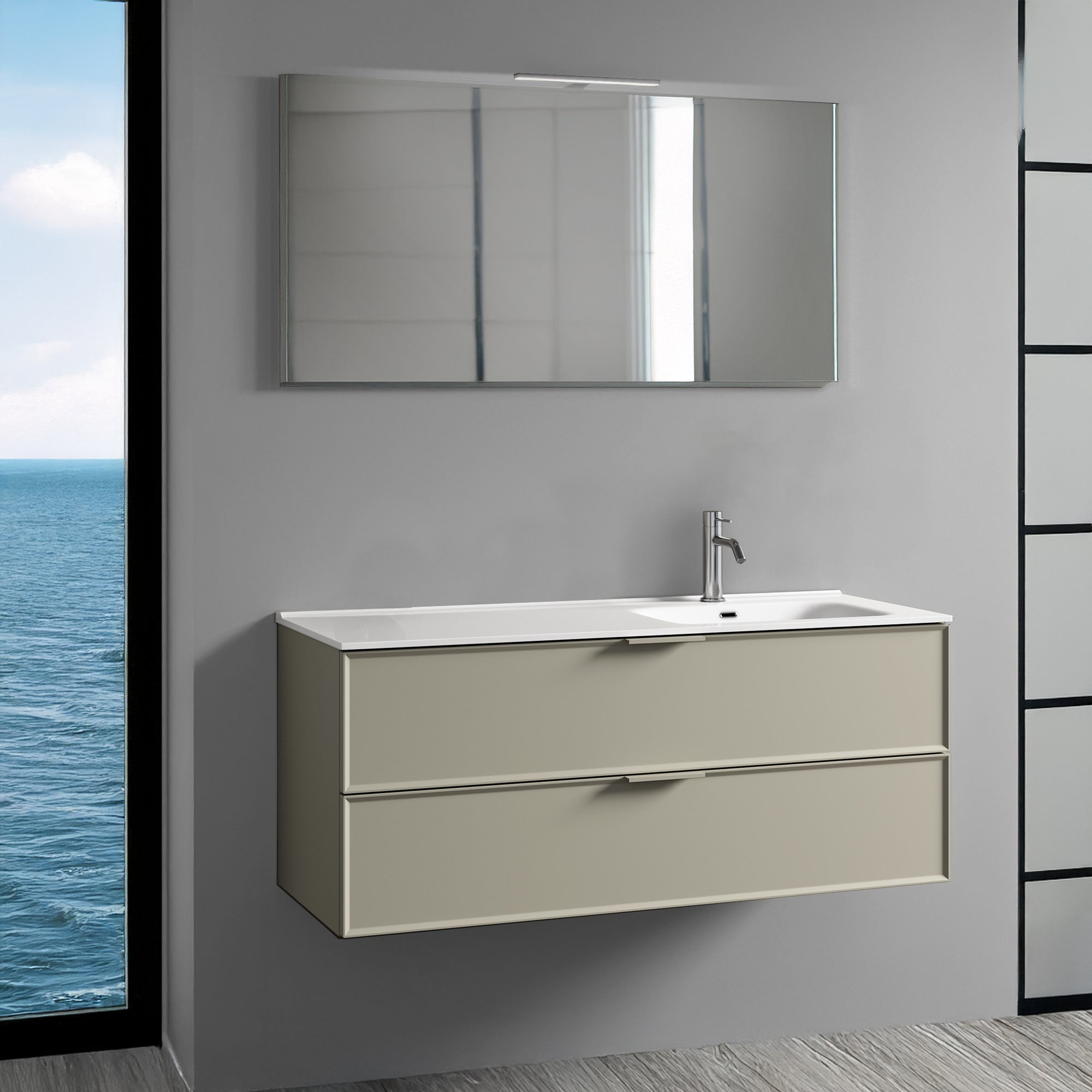 Composizione vasca DX 4 pezzi ATLAS-41 | Tortora