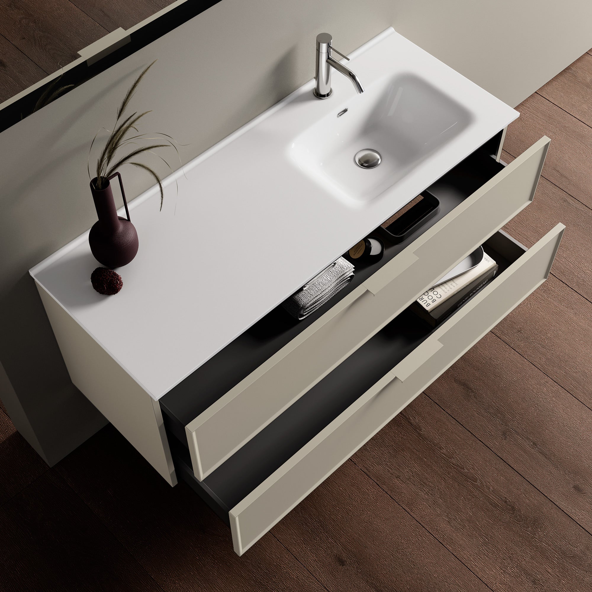 Composizione vasca DX 4 pezzi ATLAS-41 | Tortora