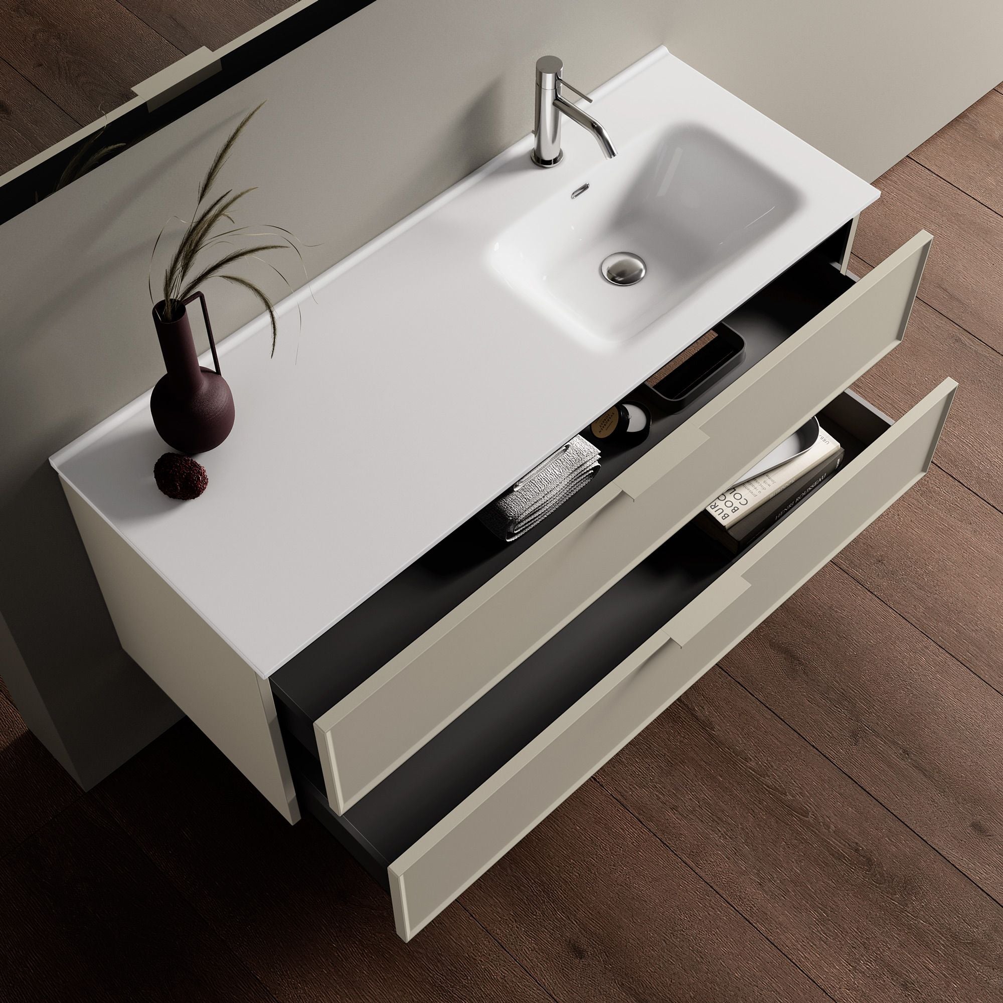 Composizione vasca DX 4 pezzi ATLAS | Tortora