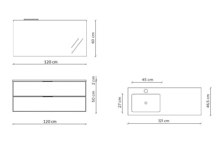 Composizione vasca SX 4 pezzi ATLAS | Blu