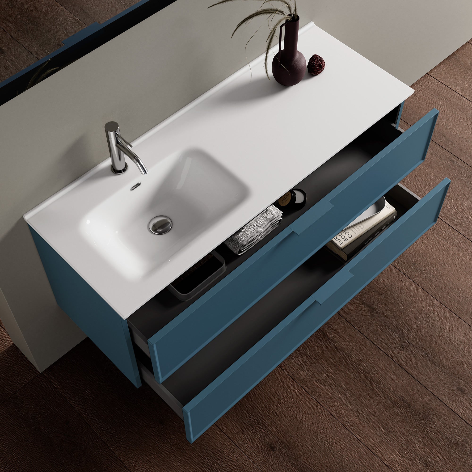 Composizione vasca SX 4 pezzi ATLAS-42 | Blu