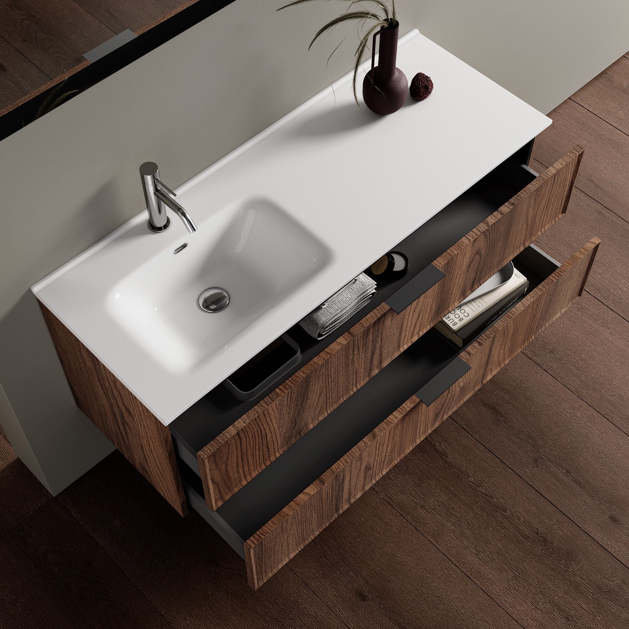 Composizione vasca SX 4 pezzi ATLAS | Rovere rio