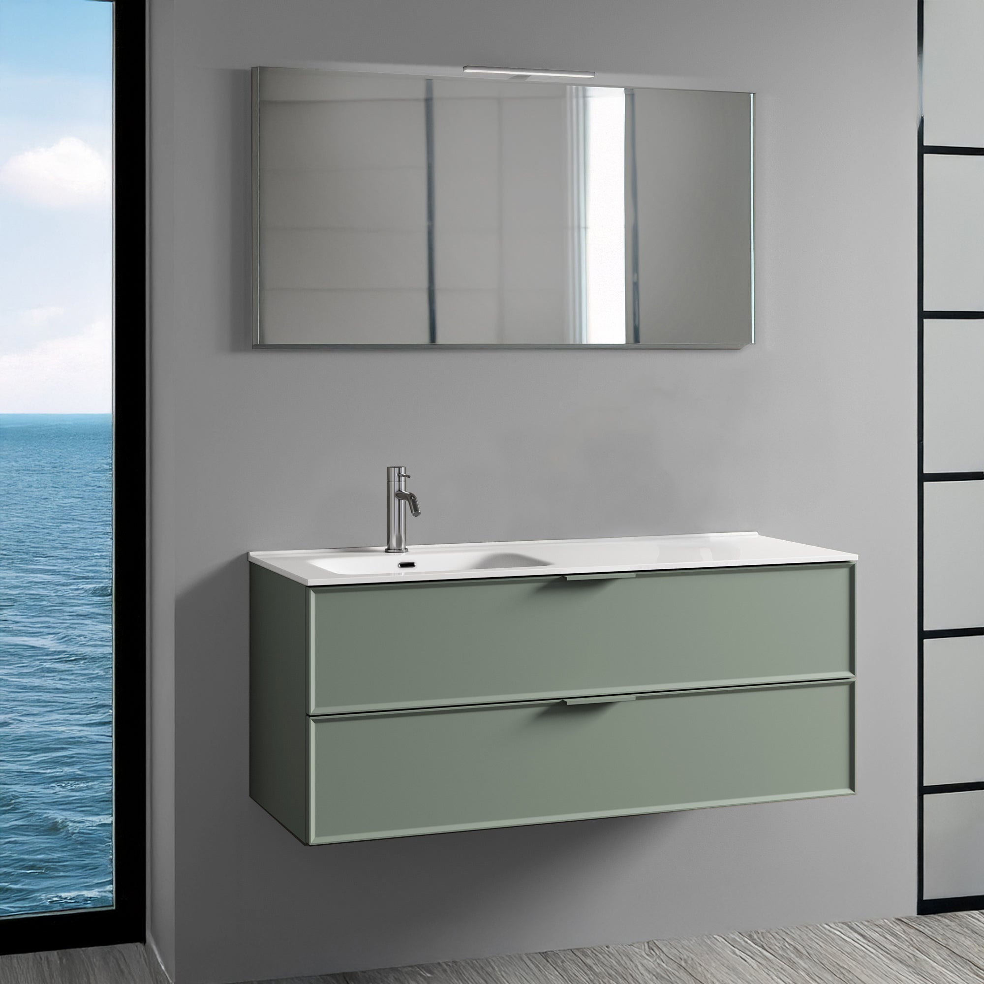 Composizione vasca SX 4 pezzi ATLAS-42 | Verde salvia