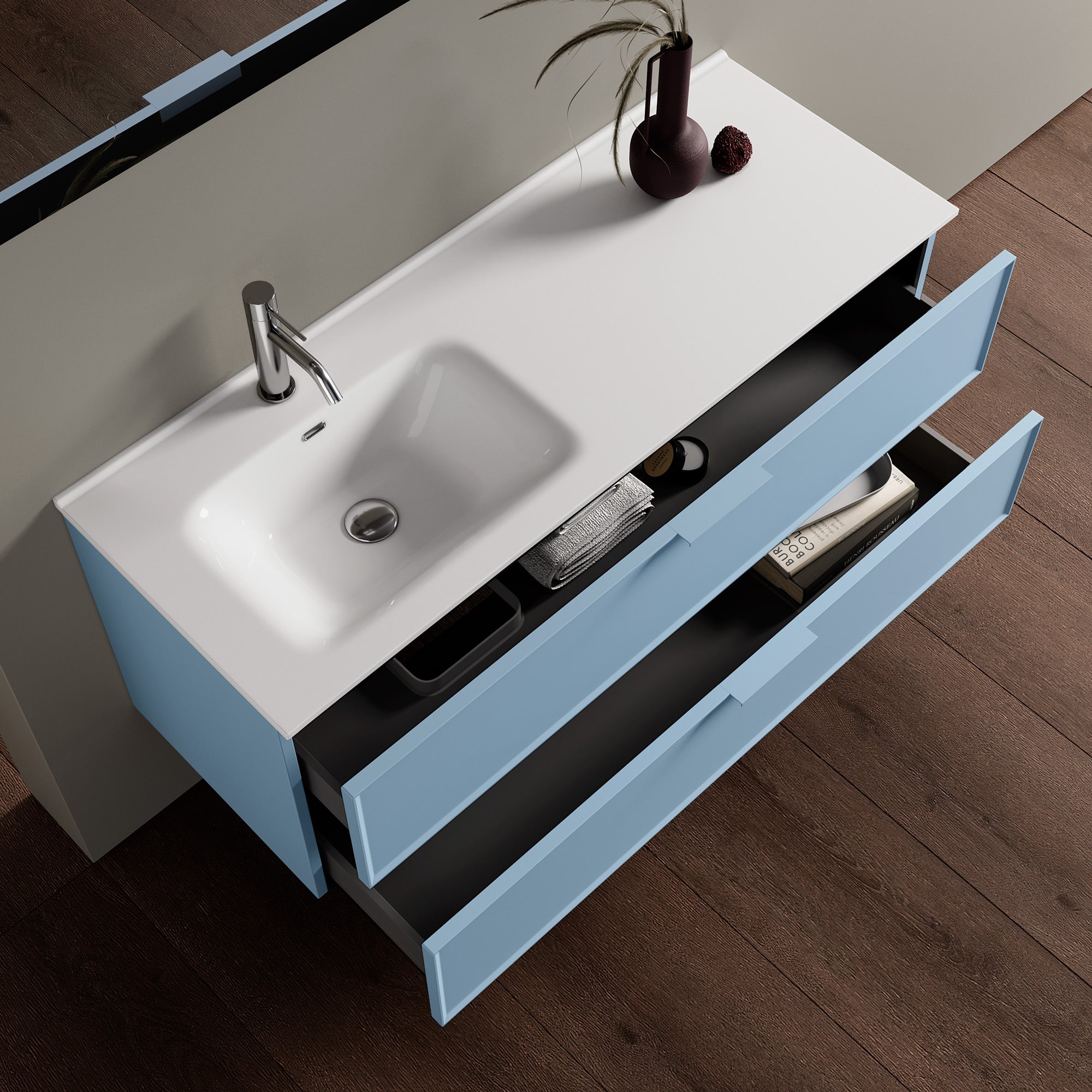 Composizione vasca SX 4 pezzi ATLAS-42 | Azzurro tiffany