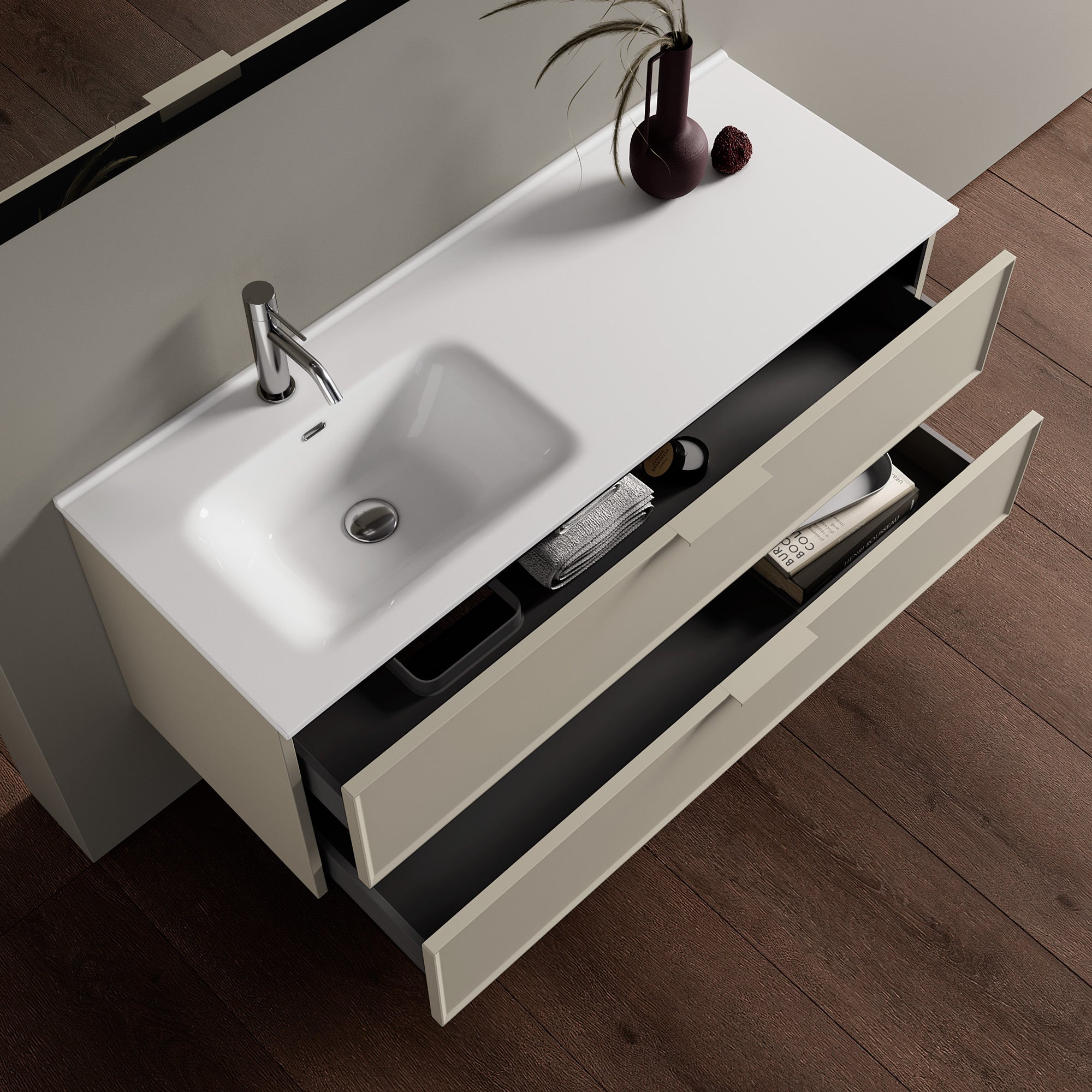 Composizione vasca SX 4 pezzi ATLAS-42 | Tortora
