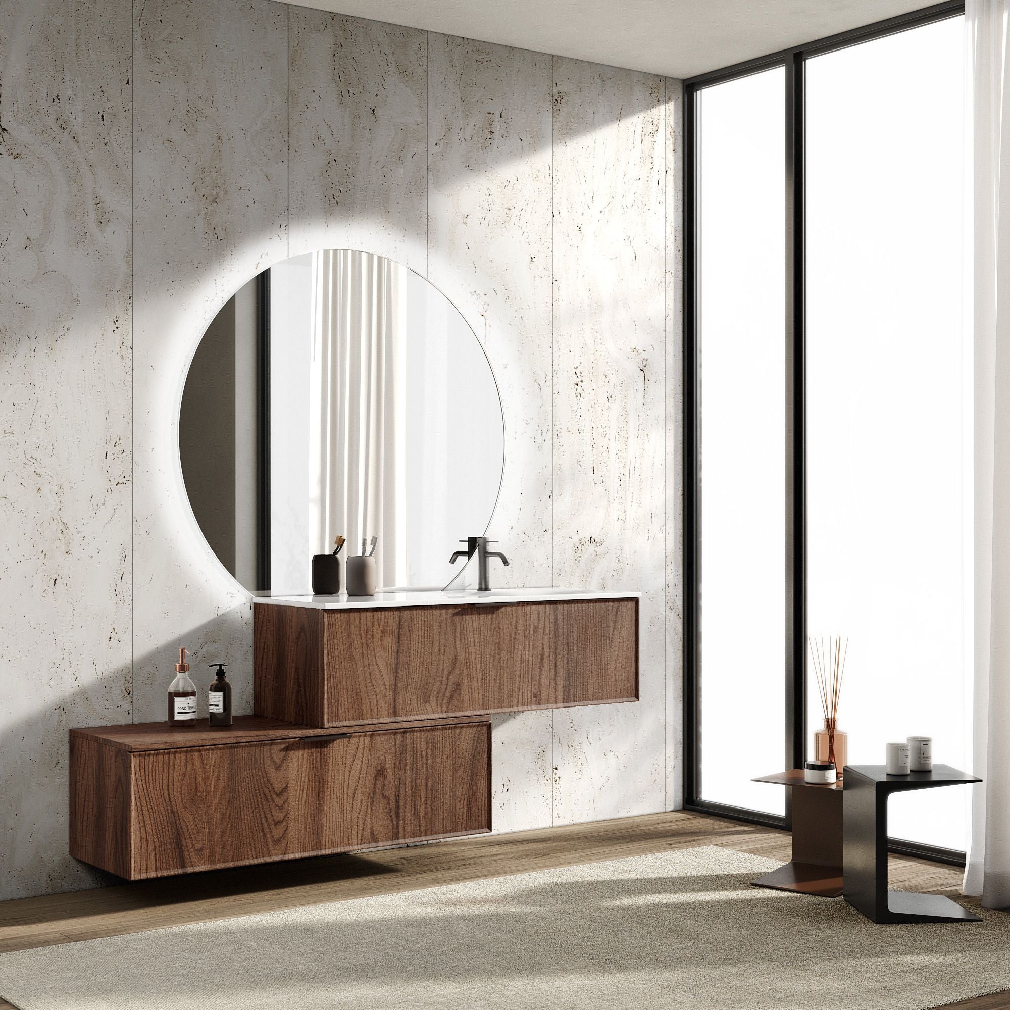 Composizione vasca DX 4 pezzi ATLAS | Rovere rio