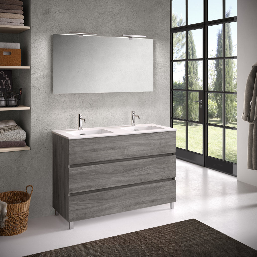 Composizione doppia vasca 4 PHOEBE-17 | Rovere cenere