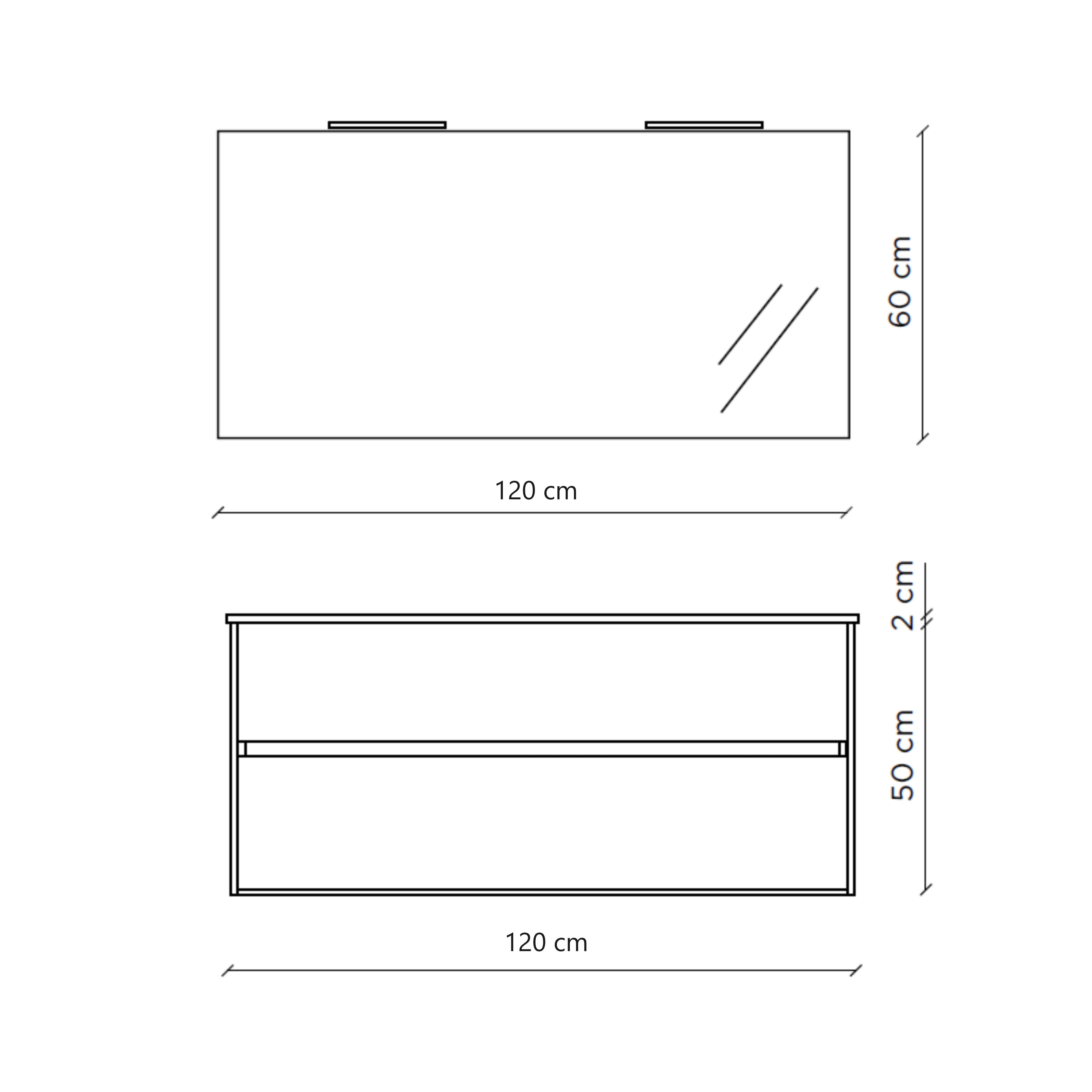 Composizione doppia vasca 3 pezzi PHOEBE-40 | Rovere cenere