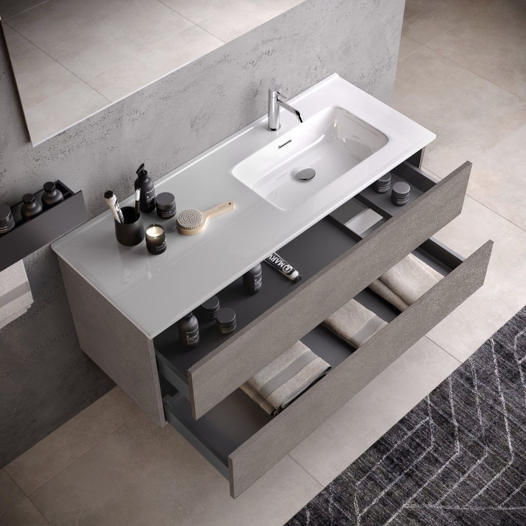 Composizione vasca DX PHOEBE | Avana pietra