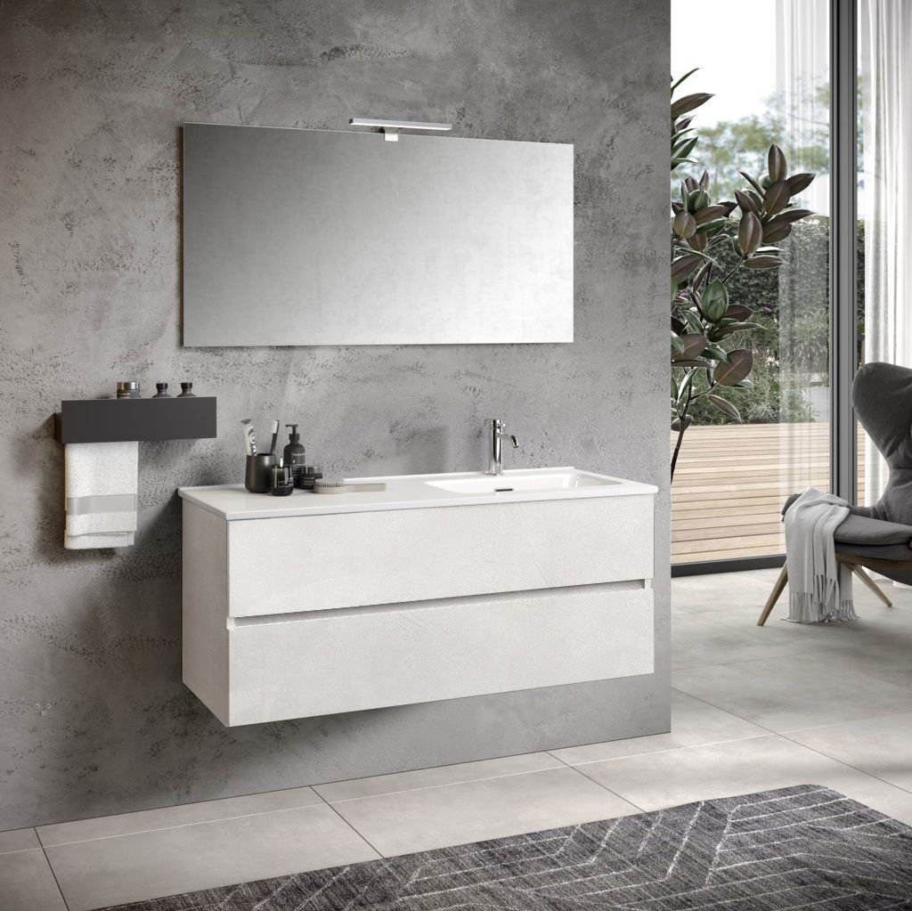 Composizione vasca DX PHOEBE | Bianco pietra