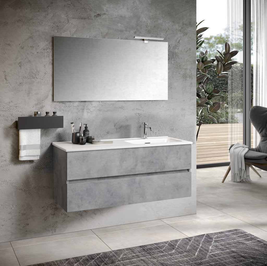 Composizione vasca DX 3 pezzi PHOEBE-41 | Cemento