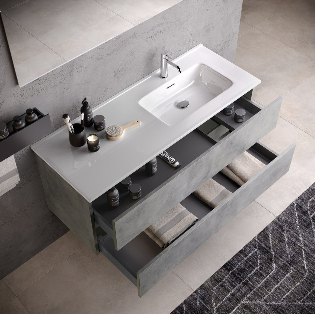 Composizione vasca DX 3 pezzi PHOEBE-41 | Cemento