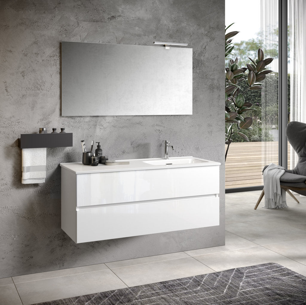 Composizione vasca DX 3 pezzi PHOEBE-41 | Bianco lucido
