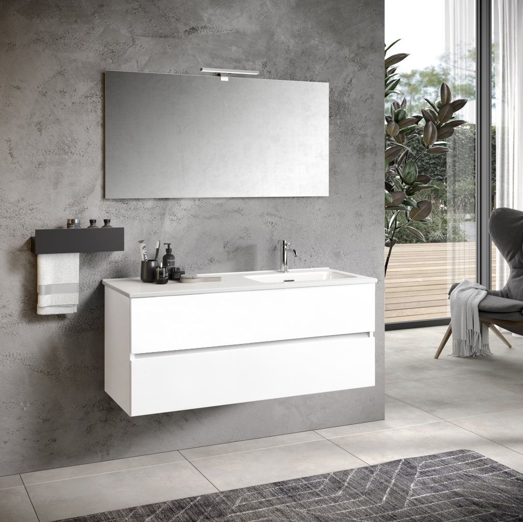 Composizione vasca DX PHOEBE  | Bianco opaco