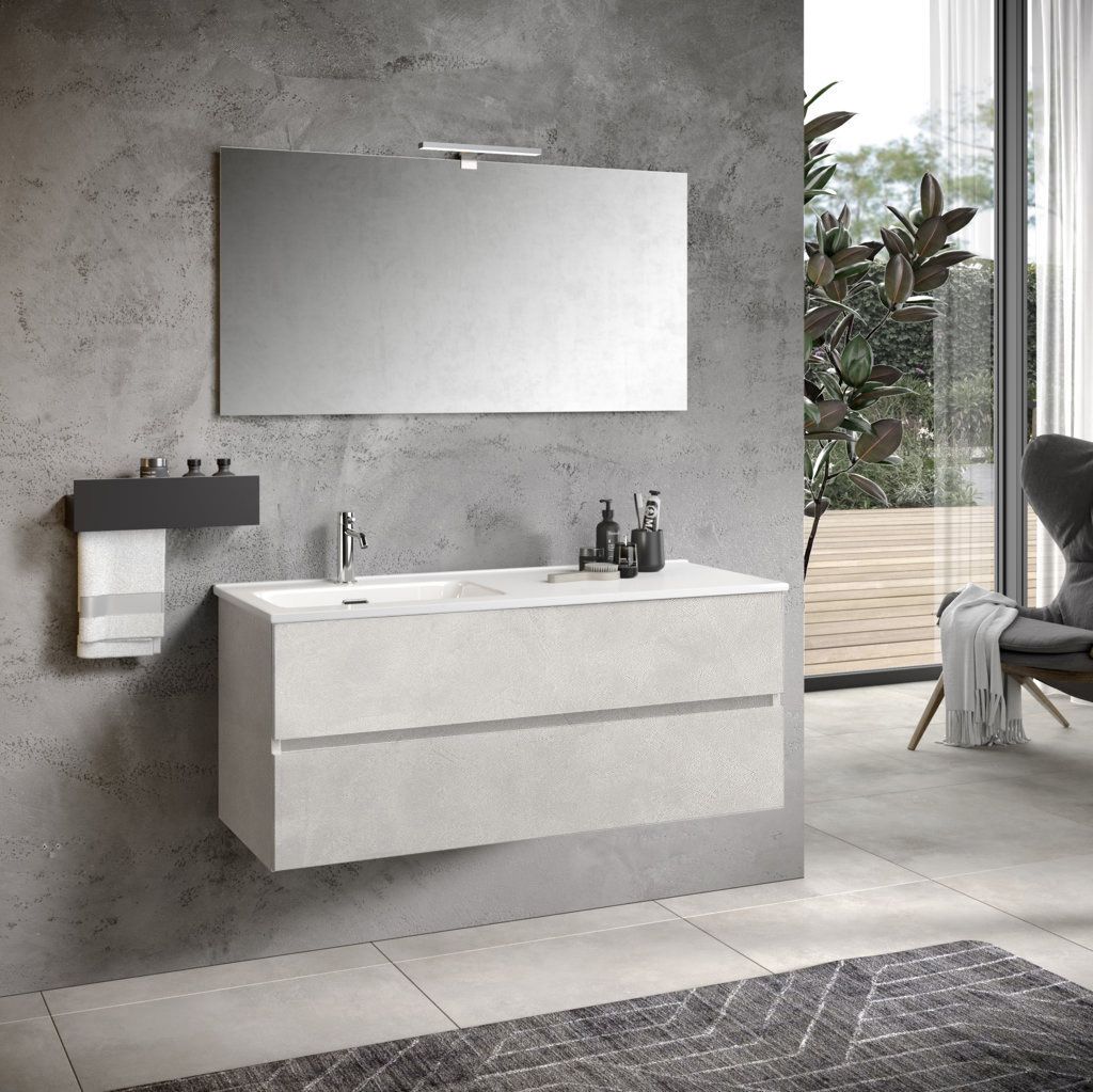 Composizione vasca SX PHOEBE | Bianco pietra