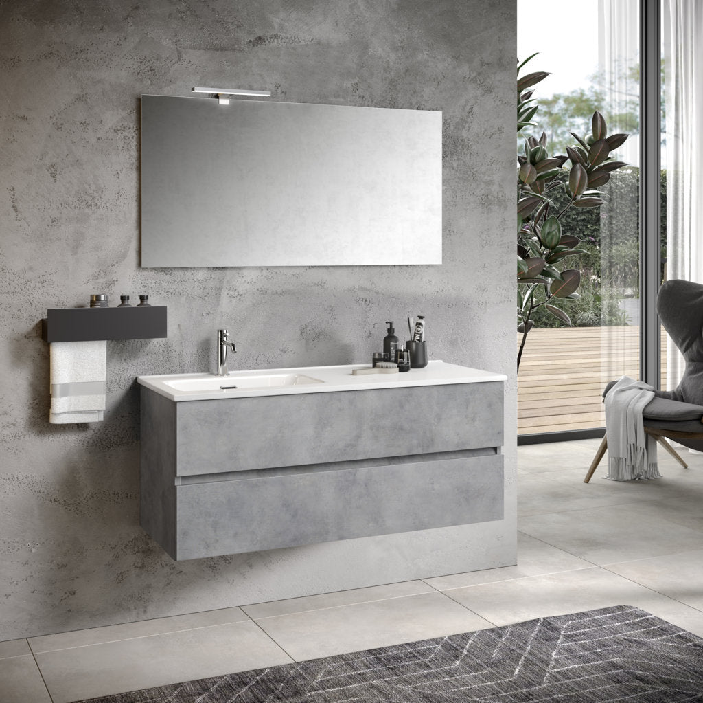 Composizione vasca SX 3 pezzi PHOEBE-42 | Cemento