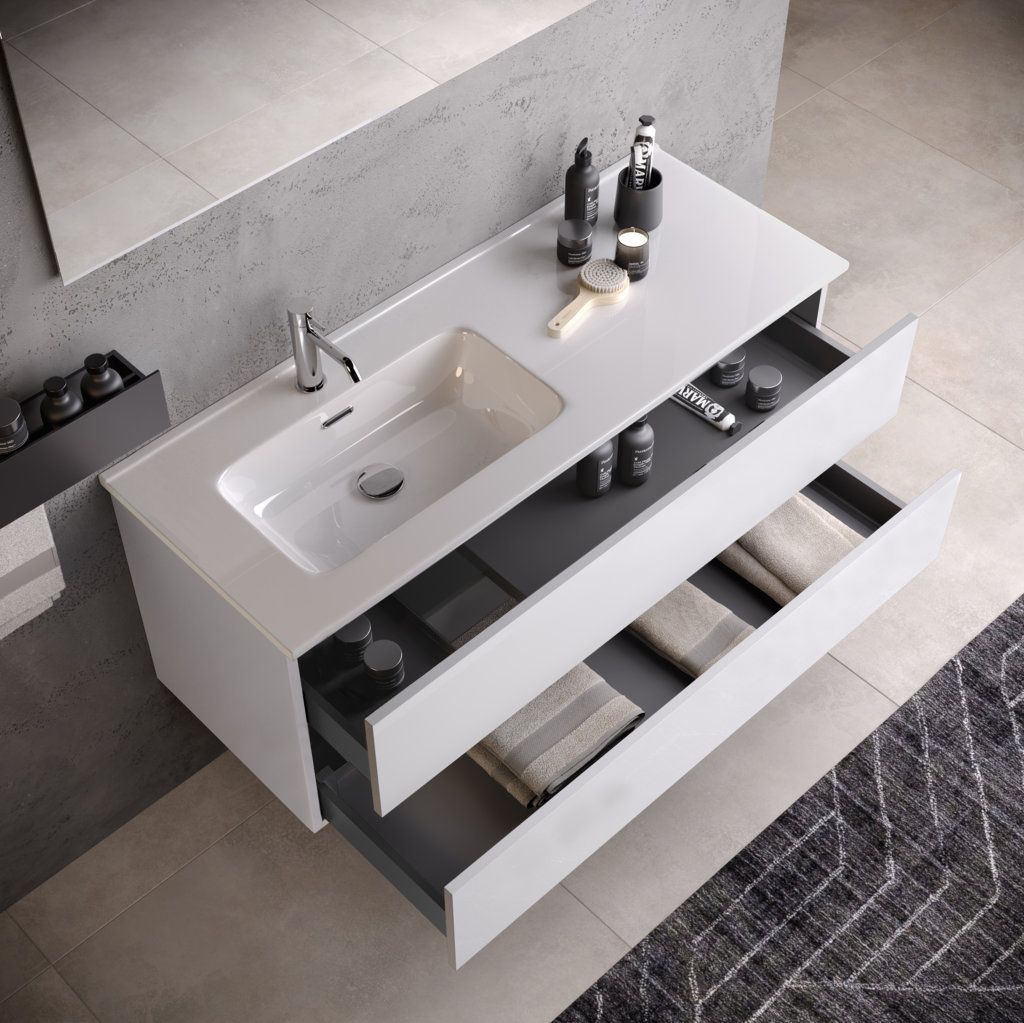 Composizione vasca SX PHOEBE | Bianco opaco