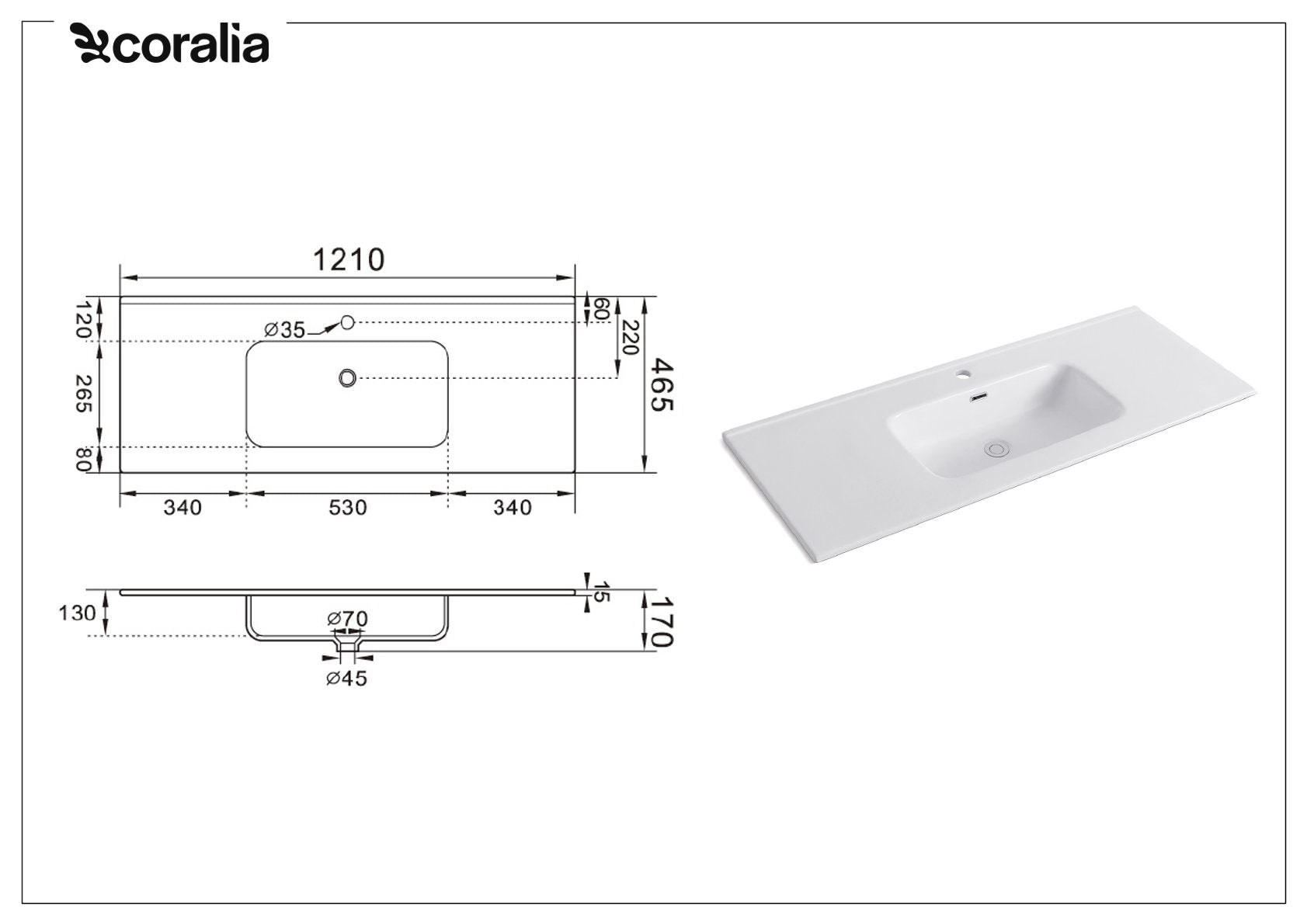 Lavabo da incasso JUST | Bianco