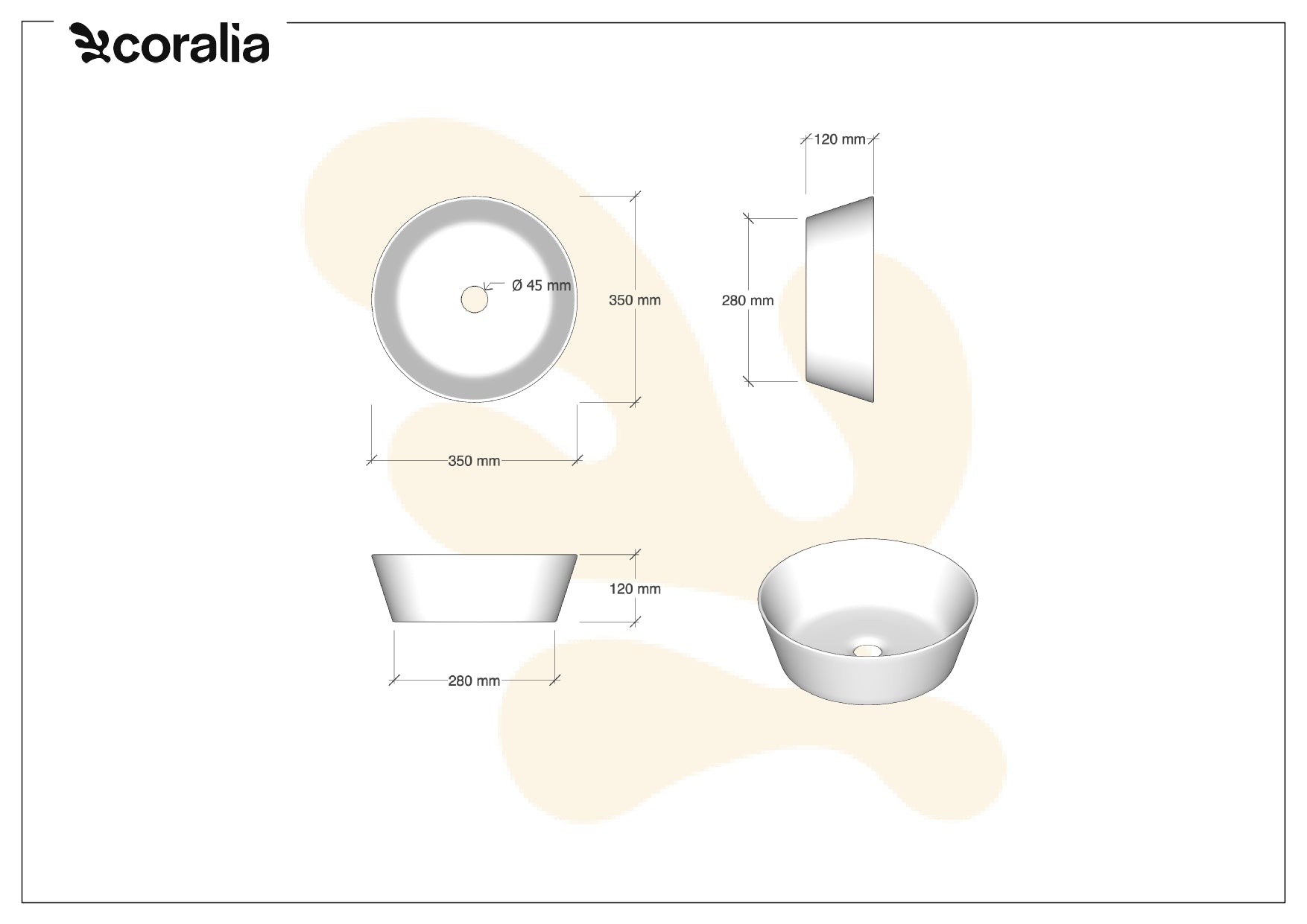 Composizione doppio lavabo 7 pezzi EUPORIA-20 | Bianco/Azzurro tiffany