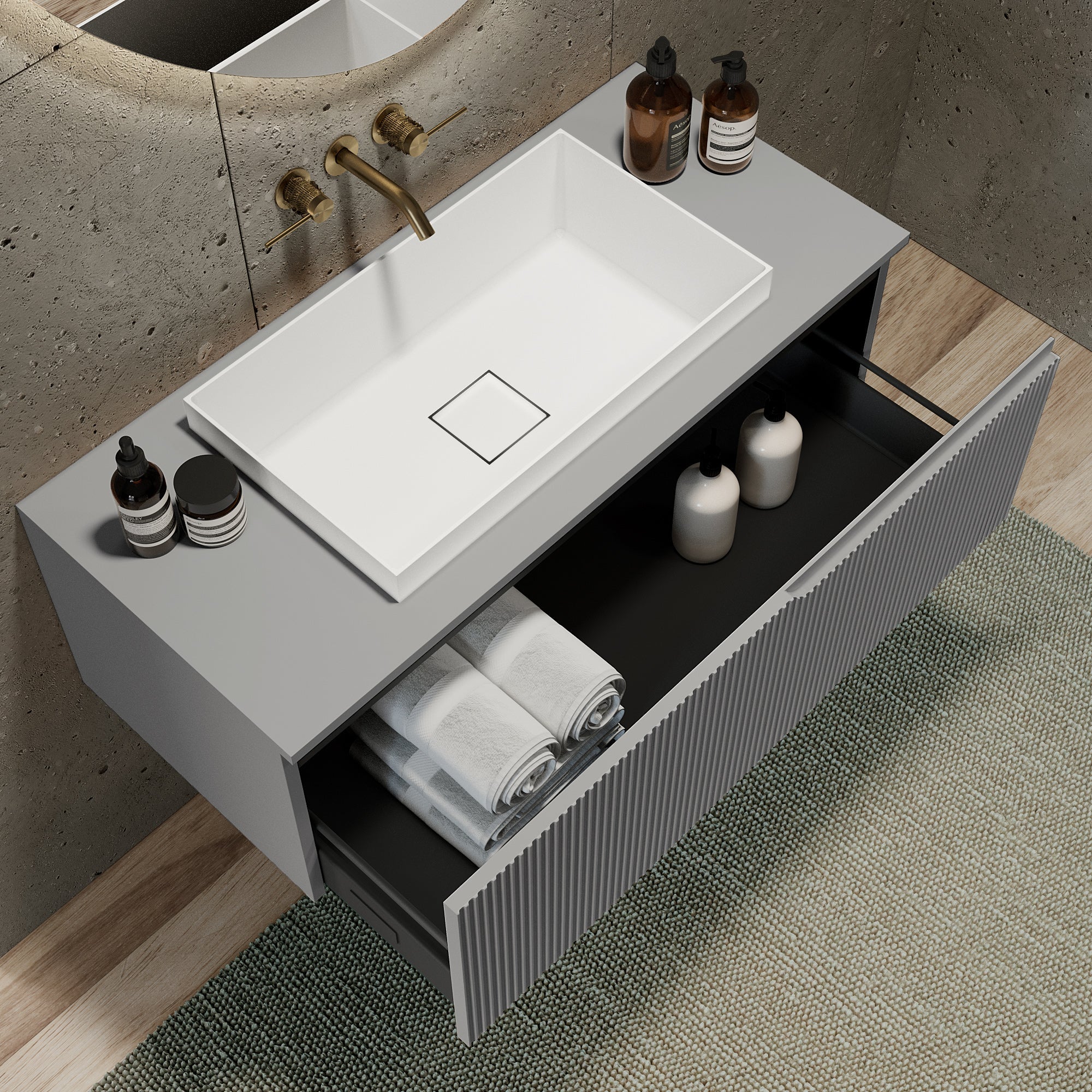 Composizione 3 pezzi EUPORIA-36 | Grigio opaco