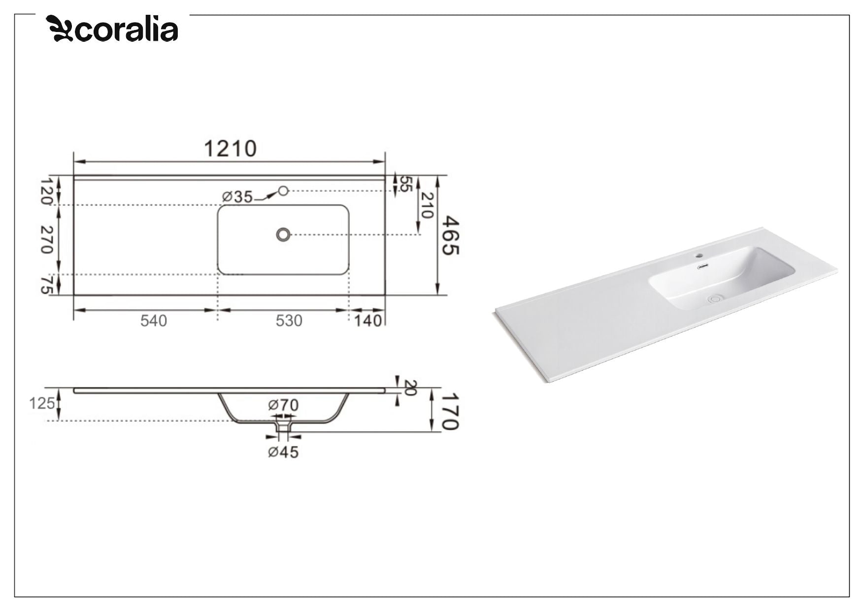 Composizione vasca DX EUPORIA-41 | Blu