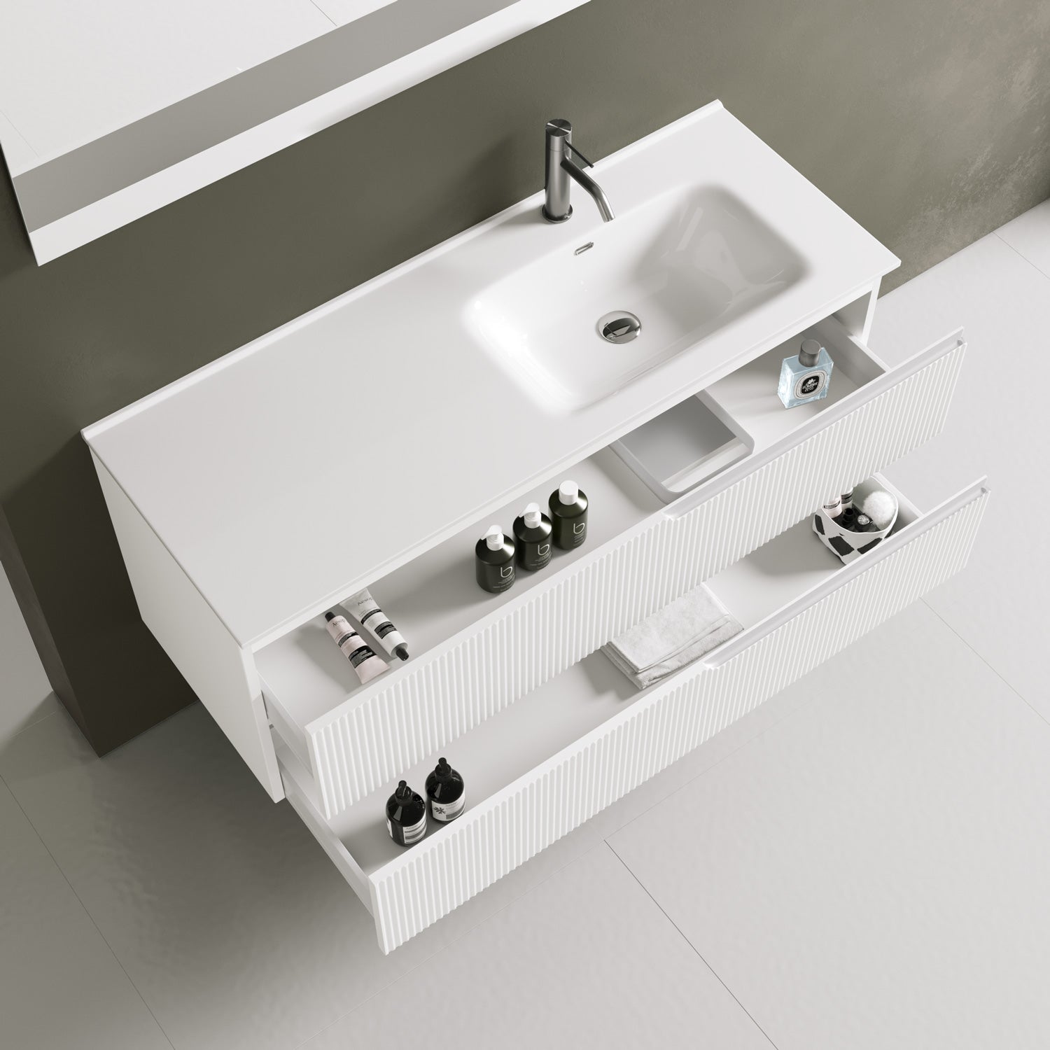 Composizione vasca DX 4 pezzi EUPORIA-41 | Bianco opaco