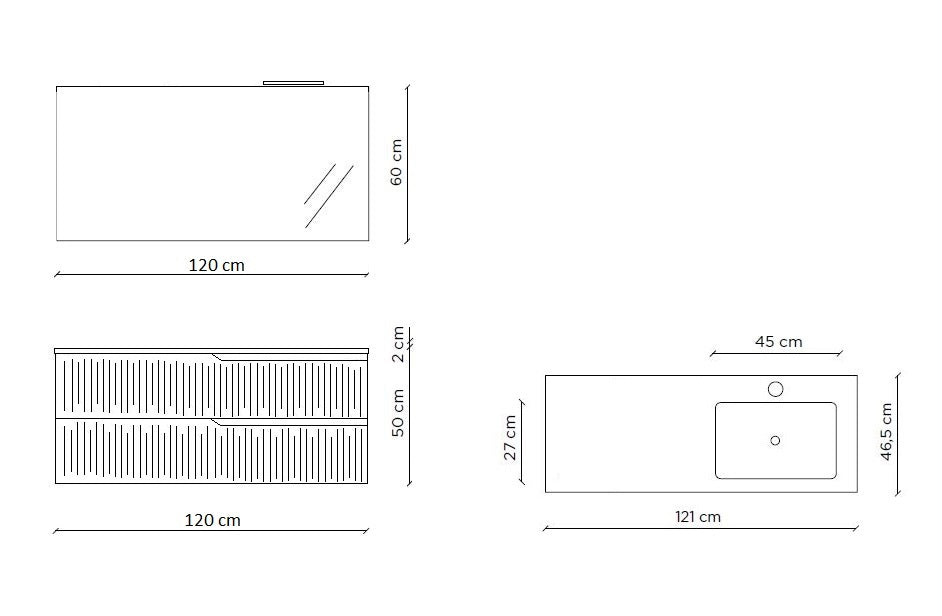 Composizione vasca DX 4 pezzi EUPORIA-41 | Quercia