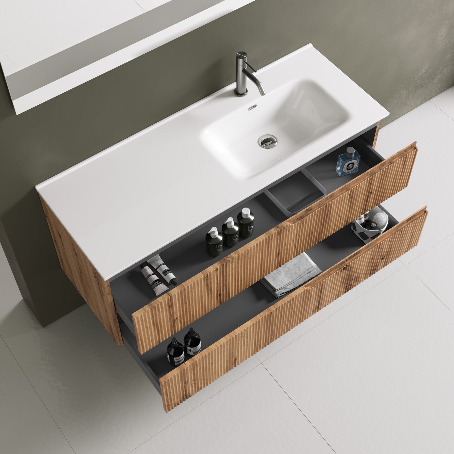 Composizione vasca DX 4 pezzi EUPORIA-41 | Quercia