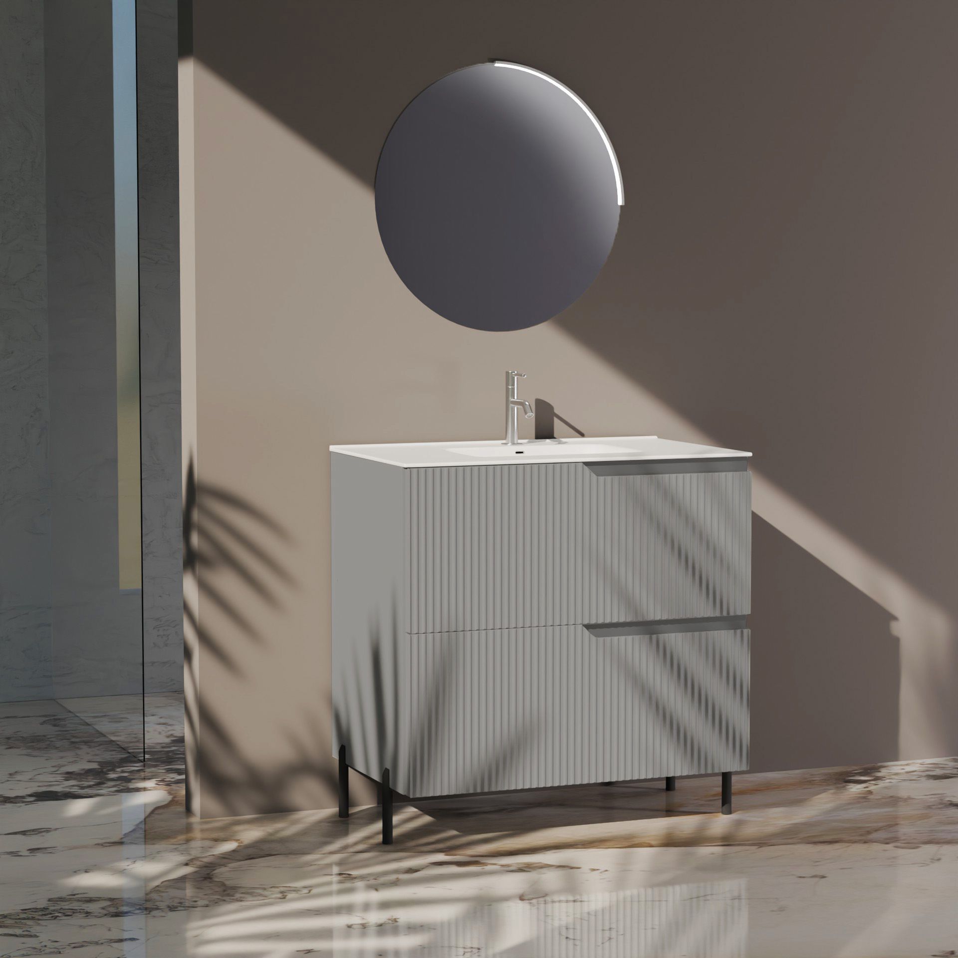 Composizione a terra EUPORIA-73 | Grigio opaco