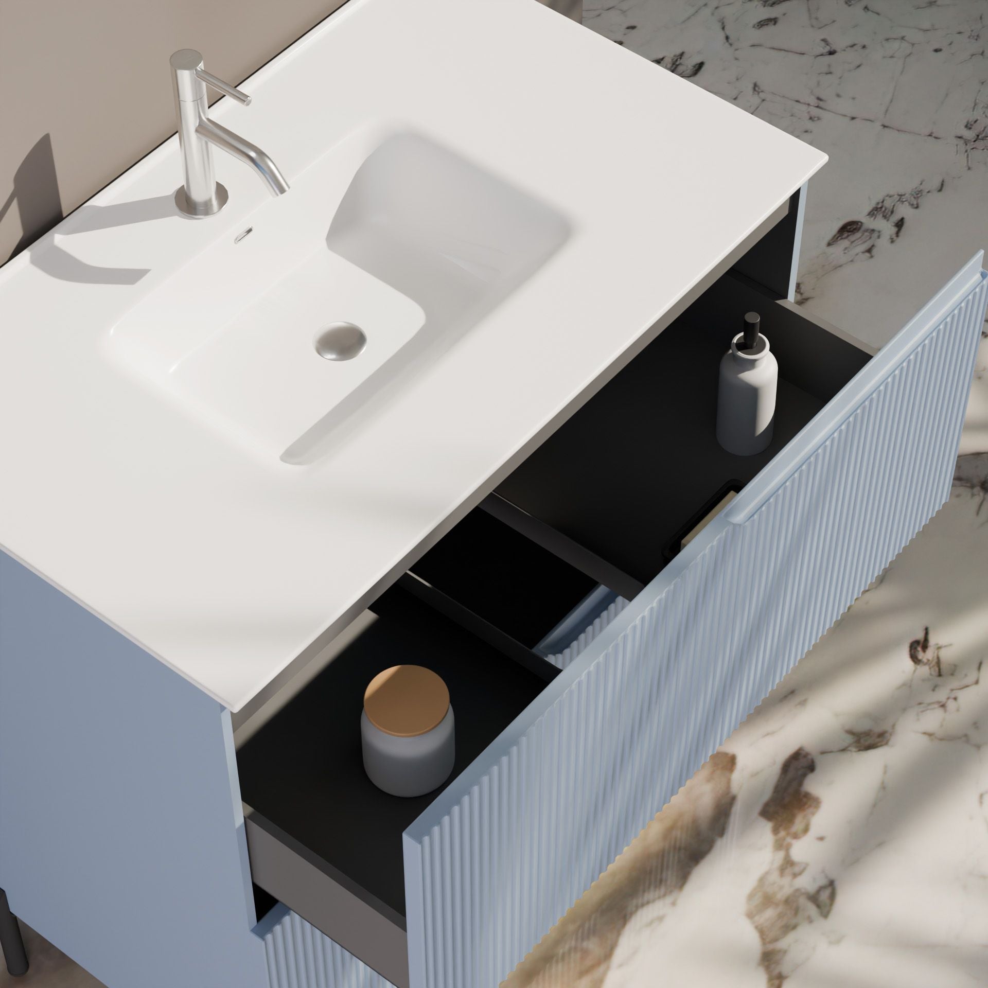 Composizione a terra EUPORIA-73 | Azzurro tiffany
