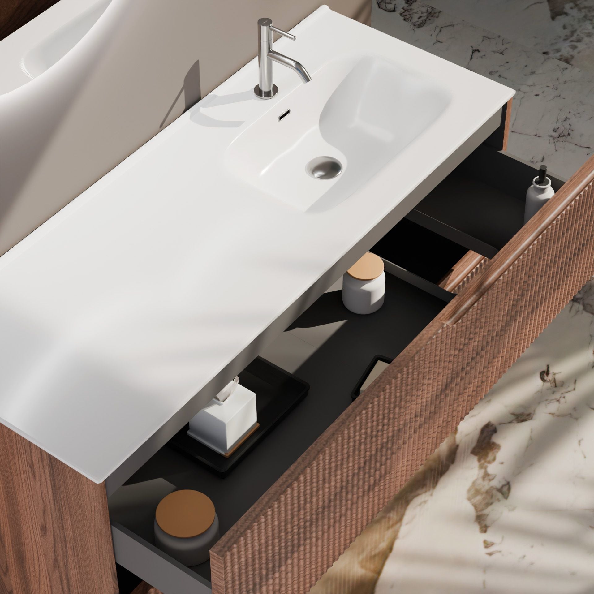 Composizione a terra vasca DX EUPORIA-77 | Rovere rio