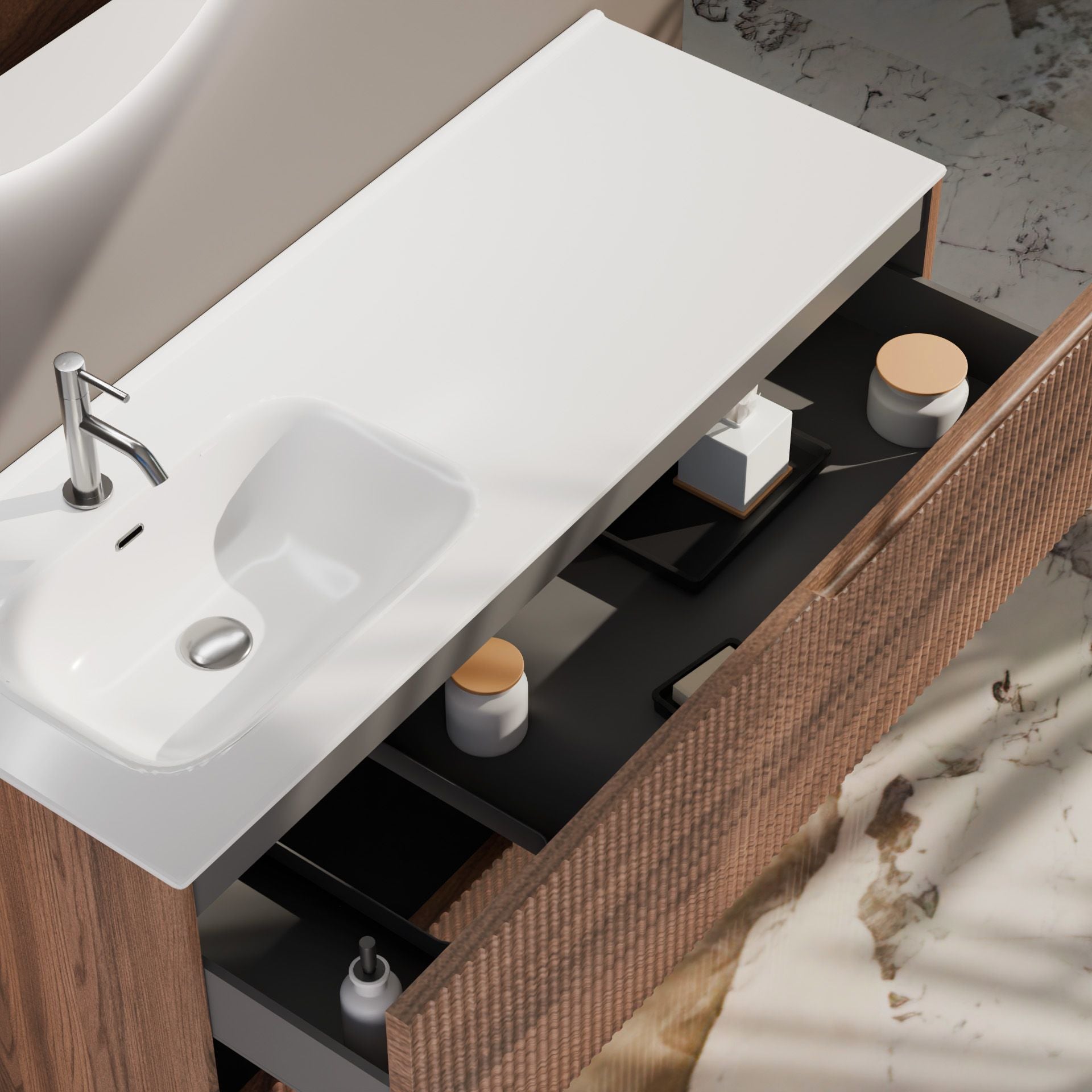 Composizione a terra vasca SX EUPORIA-78 | Rovere rio