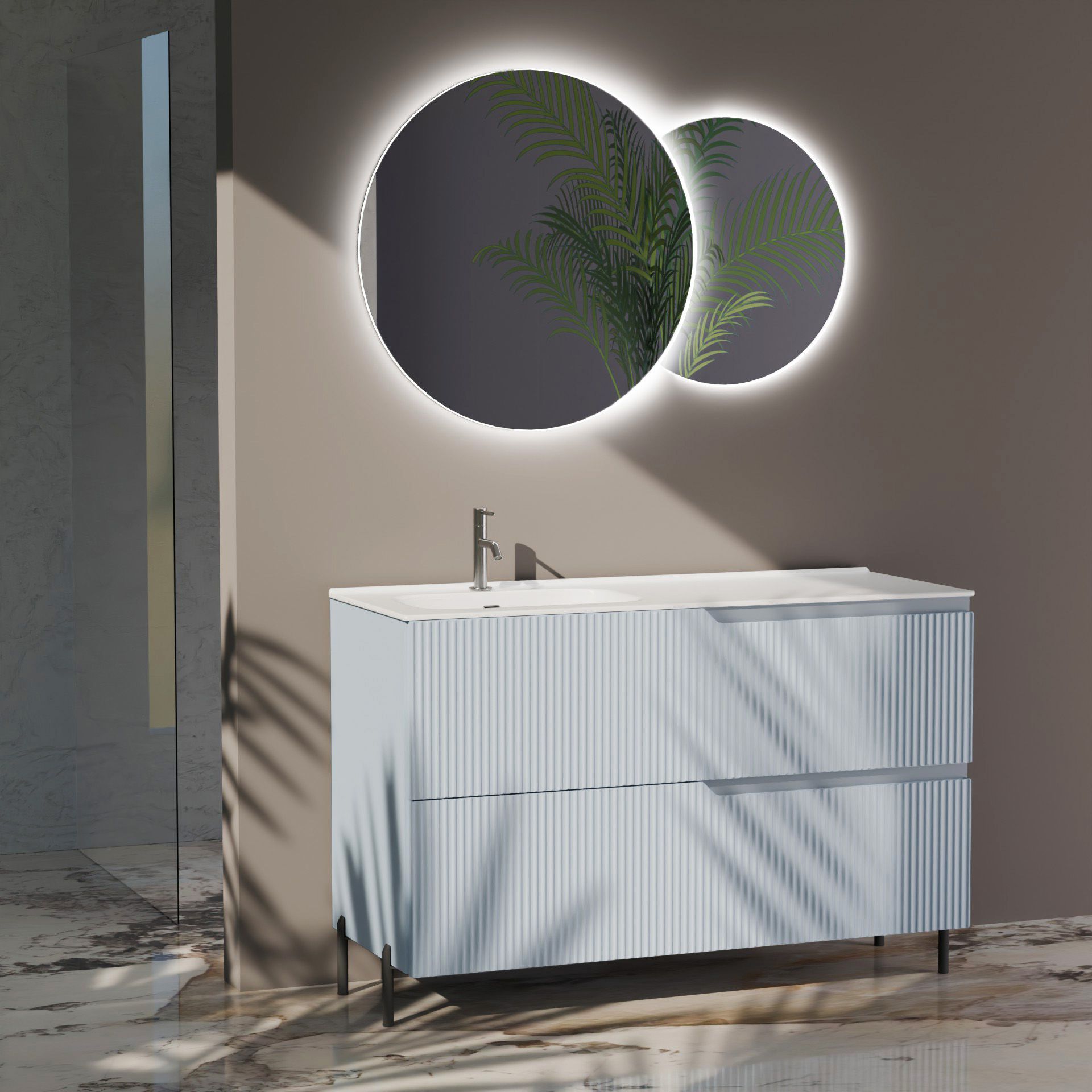 Composizione a terra vasca SX EUPORIA-78 | Azzurro tiffany