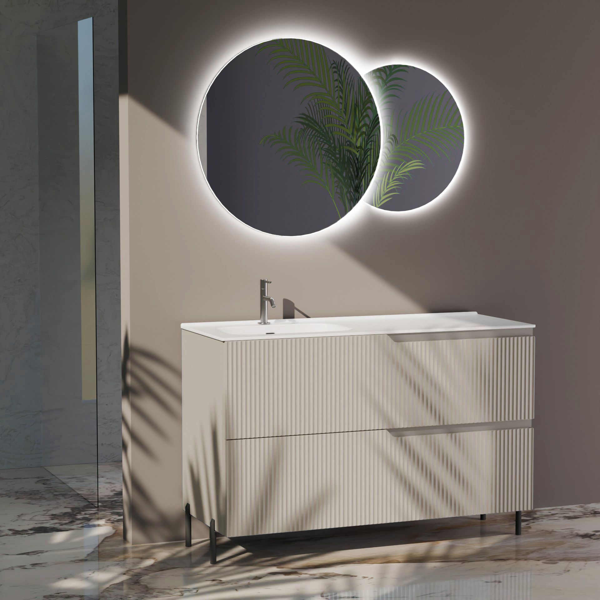 Composizione a terra vasca SX EUPORIA-78 | Tortora
